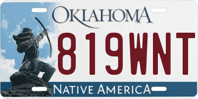 OK license plate 819WNT