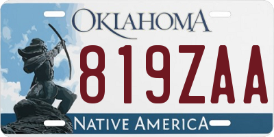 OK license plate 819ZAA