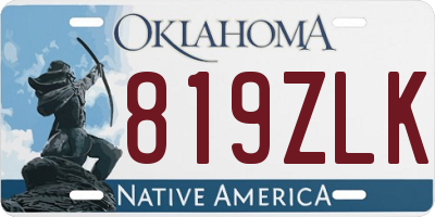 OK license plate 819ZLK