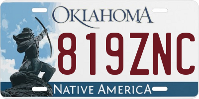 OK license plate 819ZNC