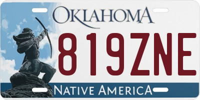 OK license plate 819ZNE