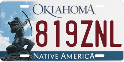 OK license plate 819ZNL