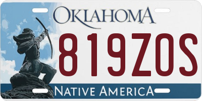 OK license plate 819ZOS