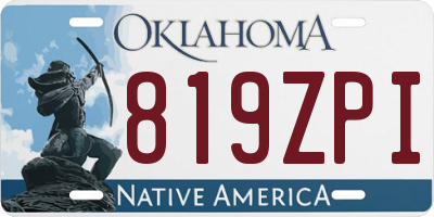 OK license plate 819ZPI
