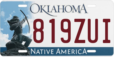 OK license plate 819ZUI