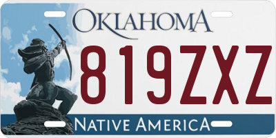 OK license plate 819ZXZ