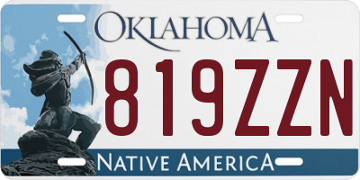 OK license plate 819ZZN