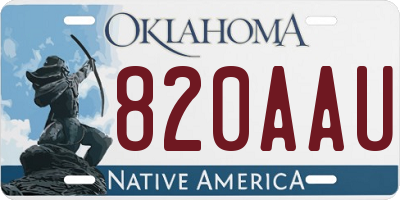 OK license plate 820AAU