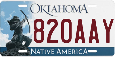 OK license plate 820AAY