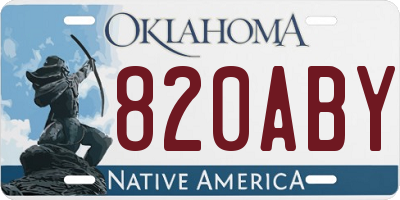 OK license plate 820ABY