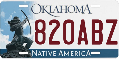 OK license plate 820ABZ