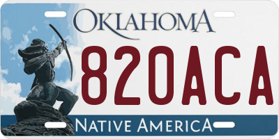 OK license plate 820ACA