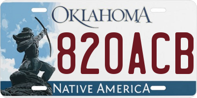 OK license plate 820ACB