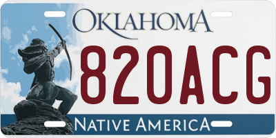 OK license plate 820ACG