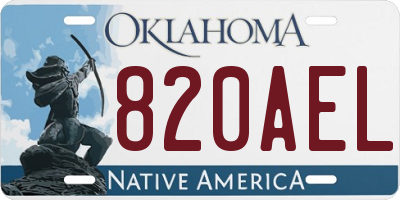 OK license plate 820AEL