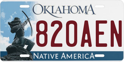 OK license plate 820AEN