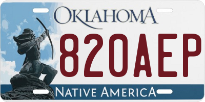 OK license plate 820AEP