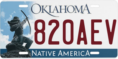 OK license plate 820AEV