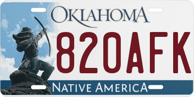 OK license plate 820AFK