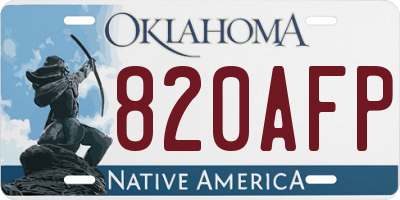 OK license plate 820AFP