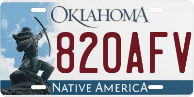 OK license plate 820AFV