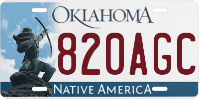OK license plate 820AGC