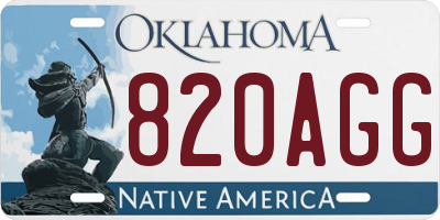 OK license plate 820AGG