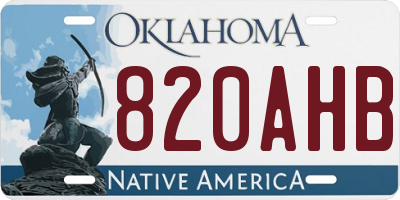 OK license plate 820AHB