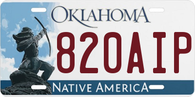 OK license plate 820AIP