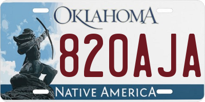 OK license plate 820AJA