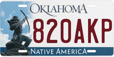 OK license plate 820AKP