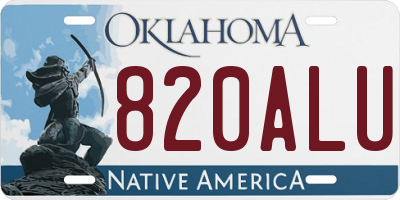 OK license plate 820ALU