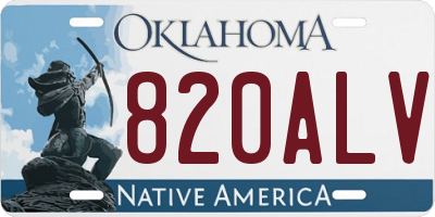 OK license plate 820ALV