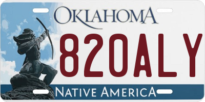 OK license plate 820ALY