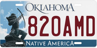 OK license plate 820AMD