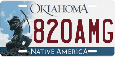 OK license plate 820AMG