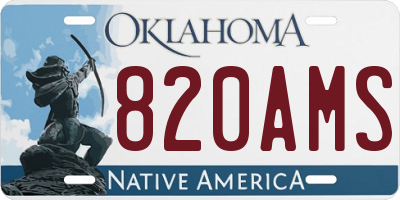 OK license plate 820AMS