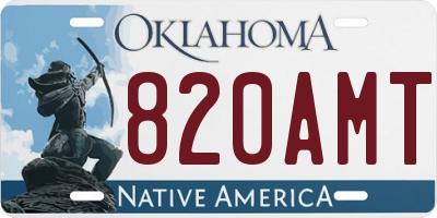 OK license plate 820AMT