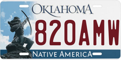 OK license plate 820AMW