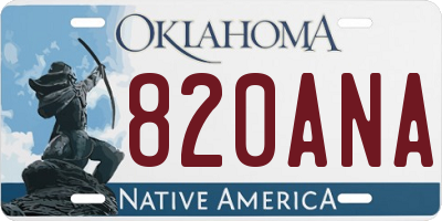 OK license plate 820ANA