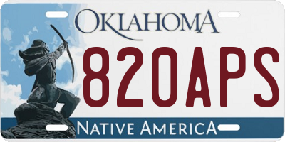 OK license plate 820APS