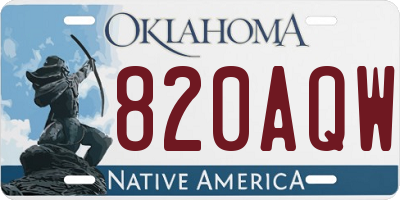 OK license plate 820AQW