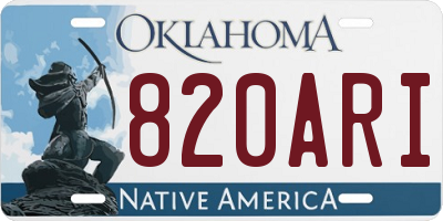 OK license plate 820ARI