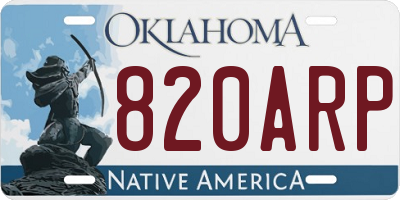 OK license plate 820ARP