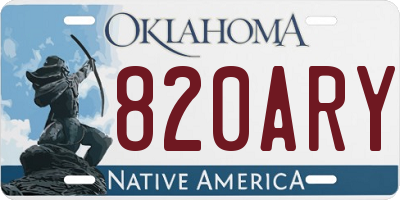 OK license plate 820ARY