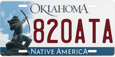OK license plate 820ATA