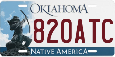 OK license plate 820ATC