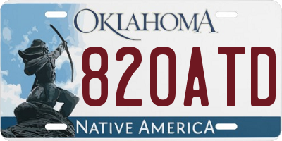 OK license plate 820ATD