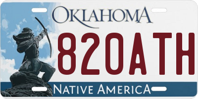 OK license plate 820ATH