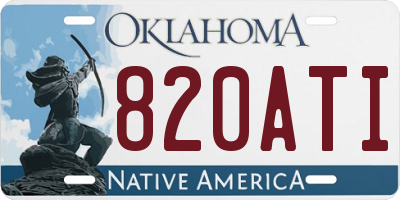 OK license plate 820ATI